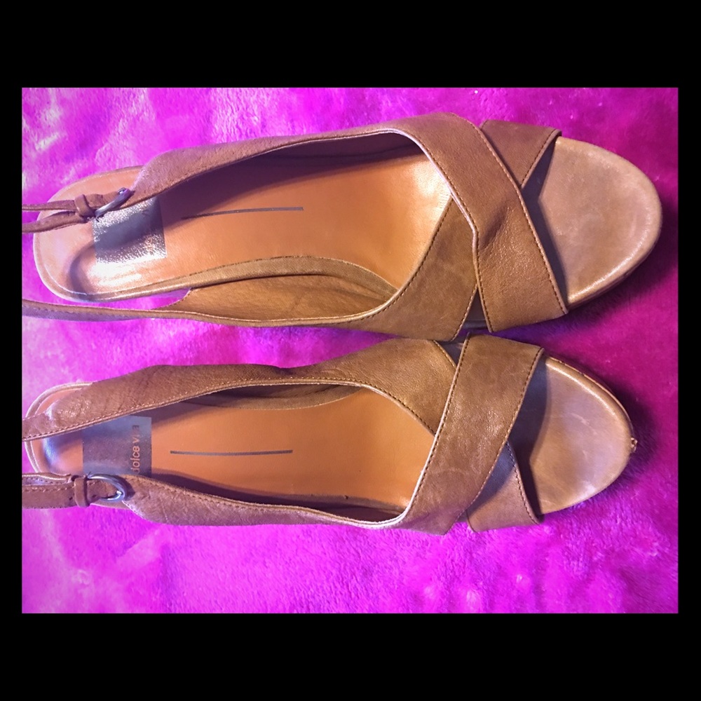 Dolce Vita Brown Cork Look Wedge Heels Size 10